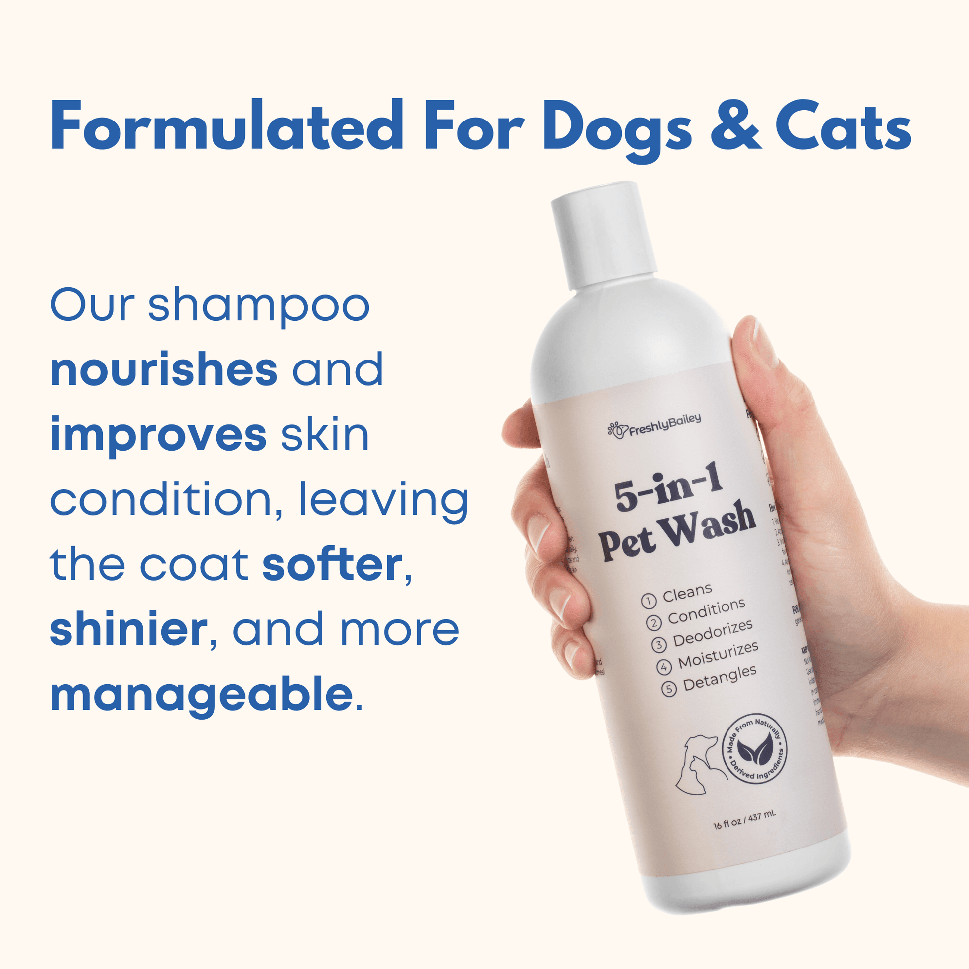 5-in-1 Pet Shampoo - Freshly Bailey - Formulated for dogs and cats