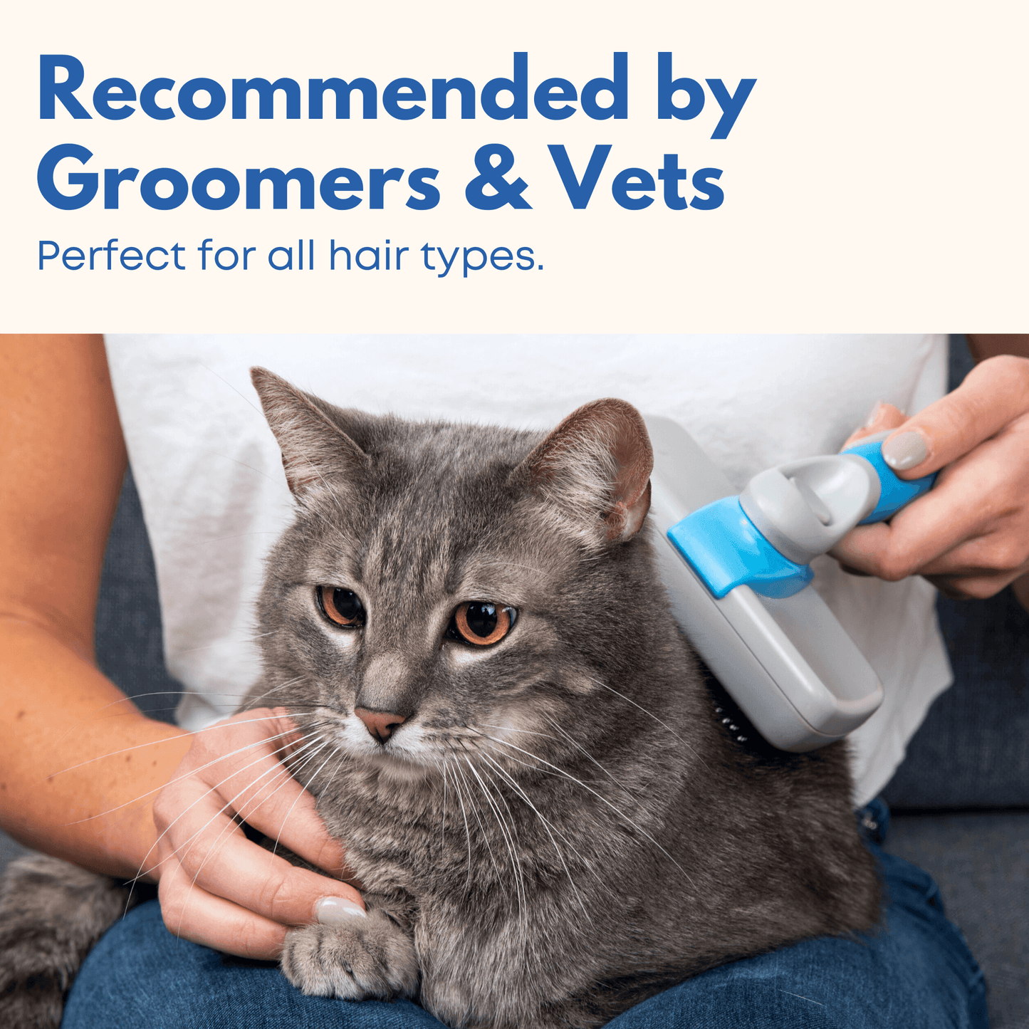 Self Cleaning Slicker Brush - Freshly Bailey - cat being brushed