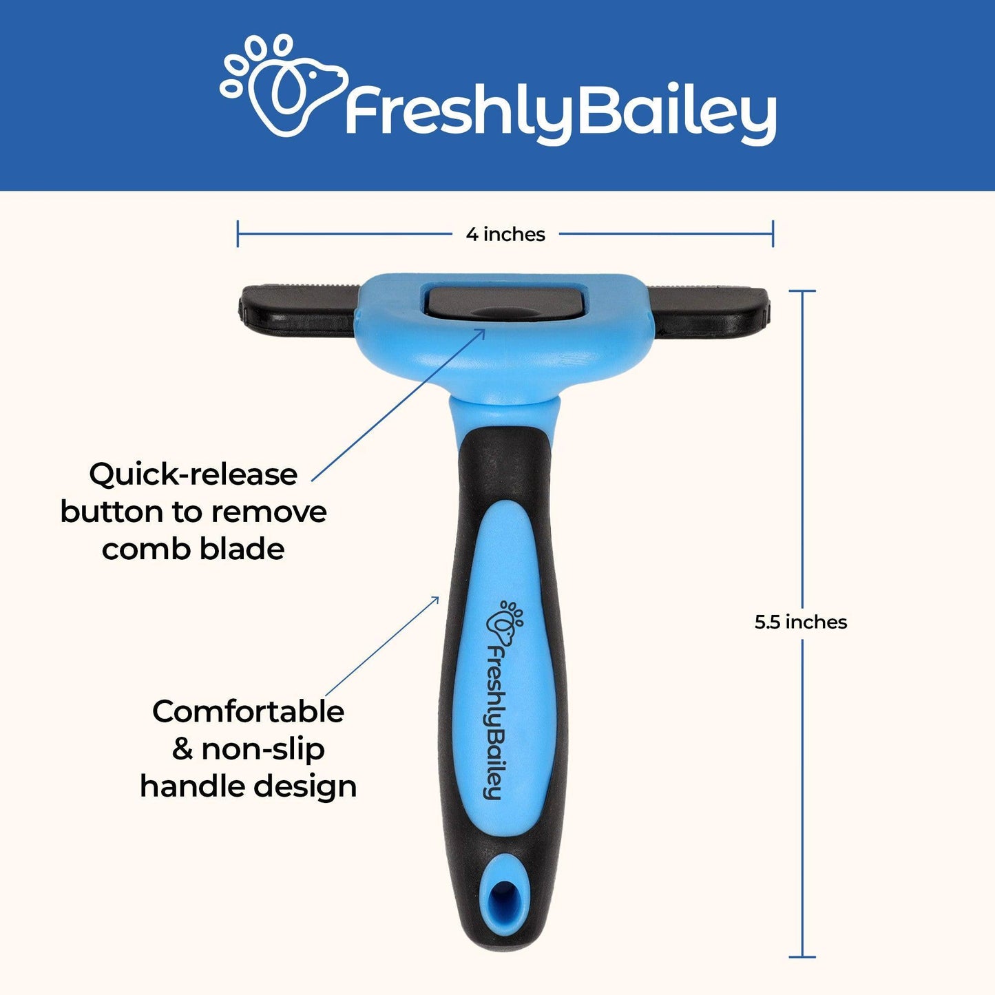 Deshedding Tool For Short Hair - Freshly Bailey