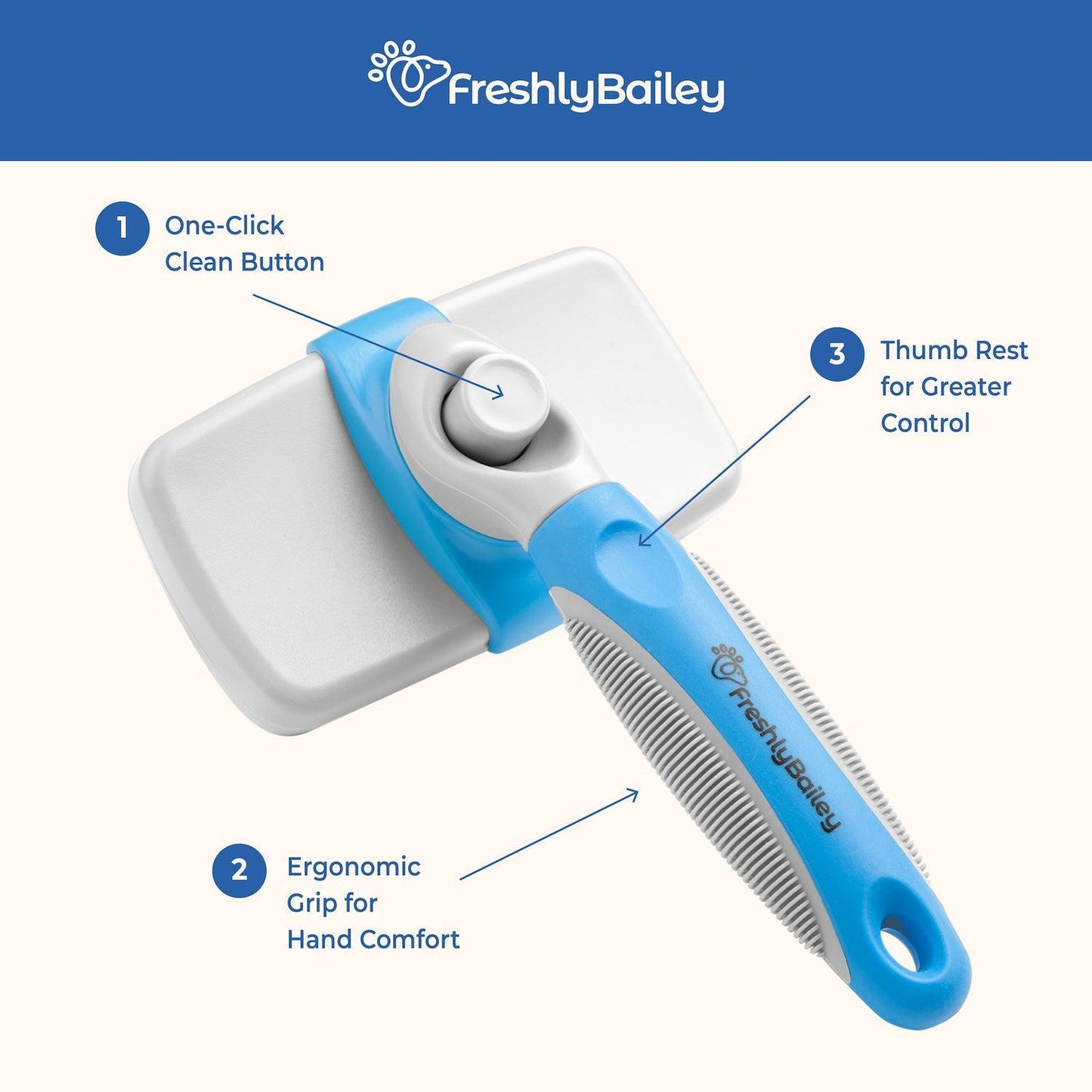 Self Cleaning Slicker Brush - Freshly Bailey