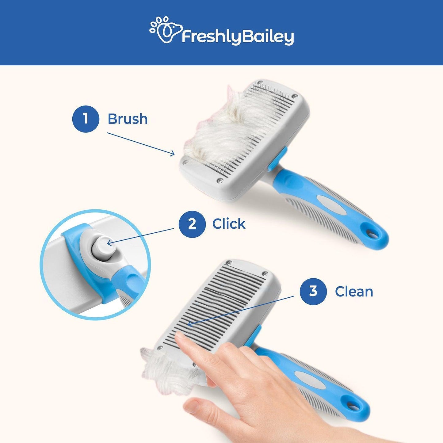 Self Cleaning Slicker Brush - Freshly Bailey