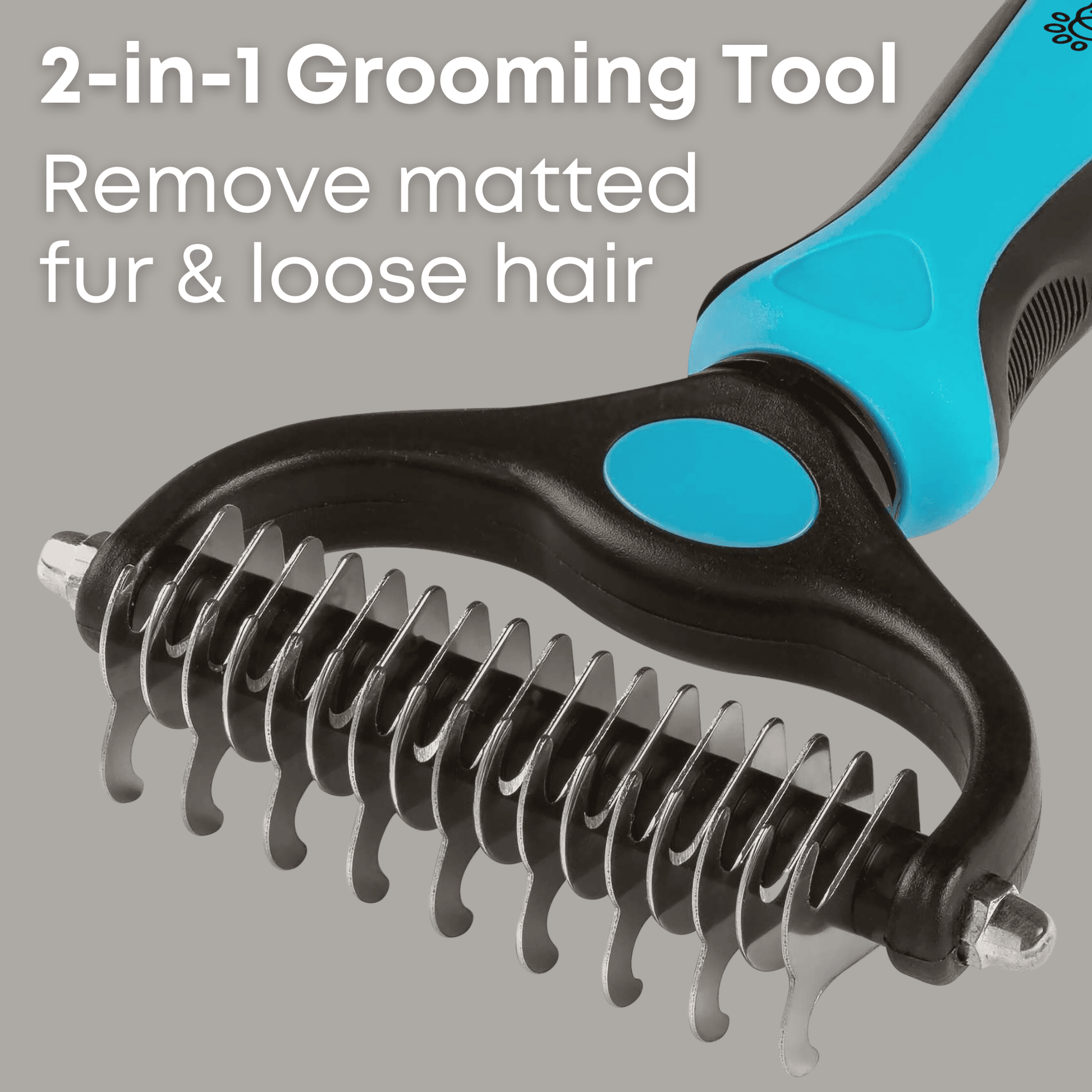Dematting and deshedding comb for cats and dogs