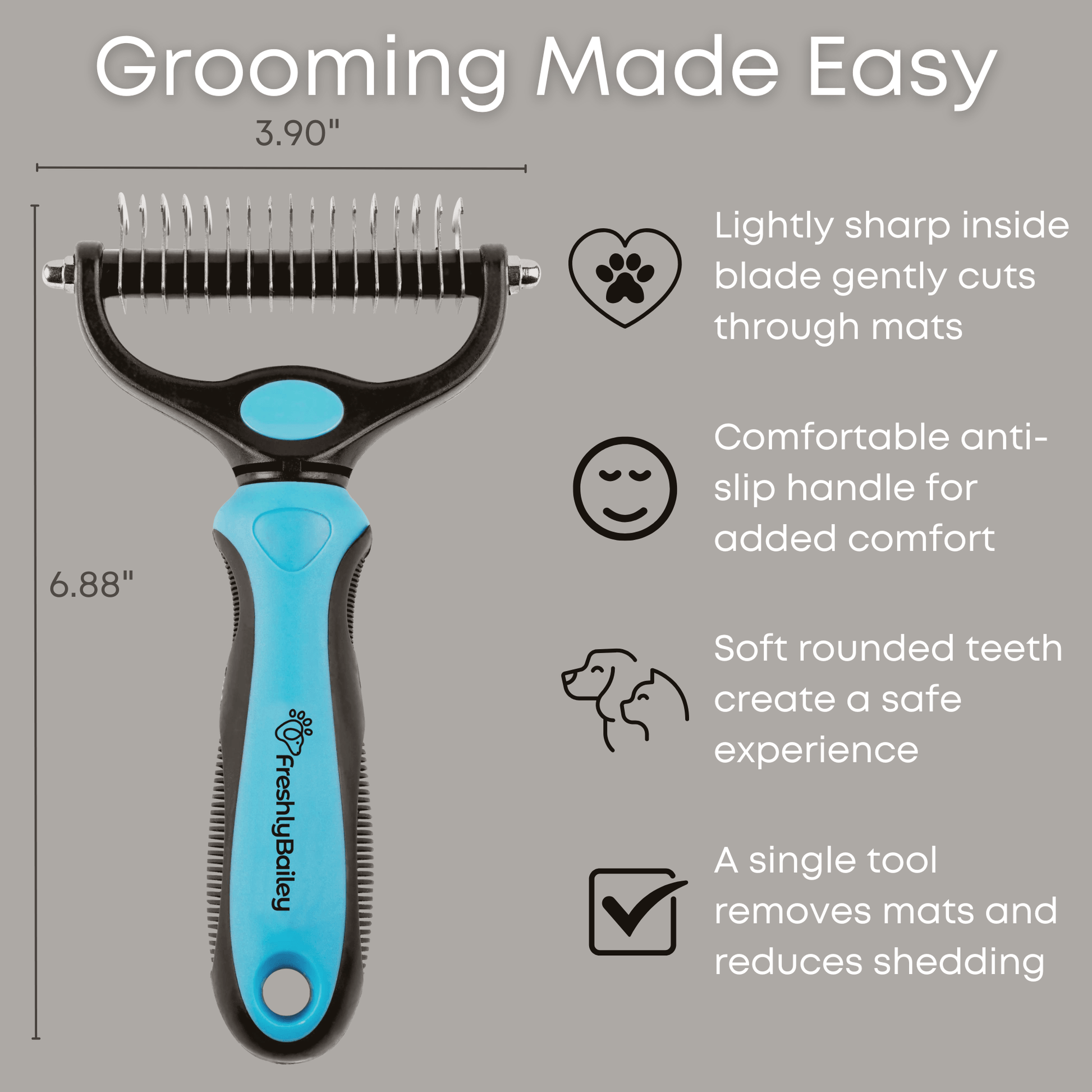 Double sided dematting comb and tool for cats and dogs